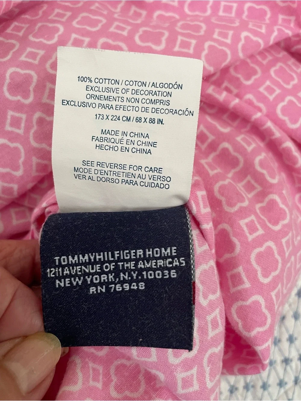 Tommy Hilfiger Kids Pink & Green Twin Duvet Cover
